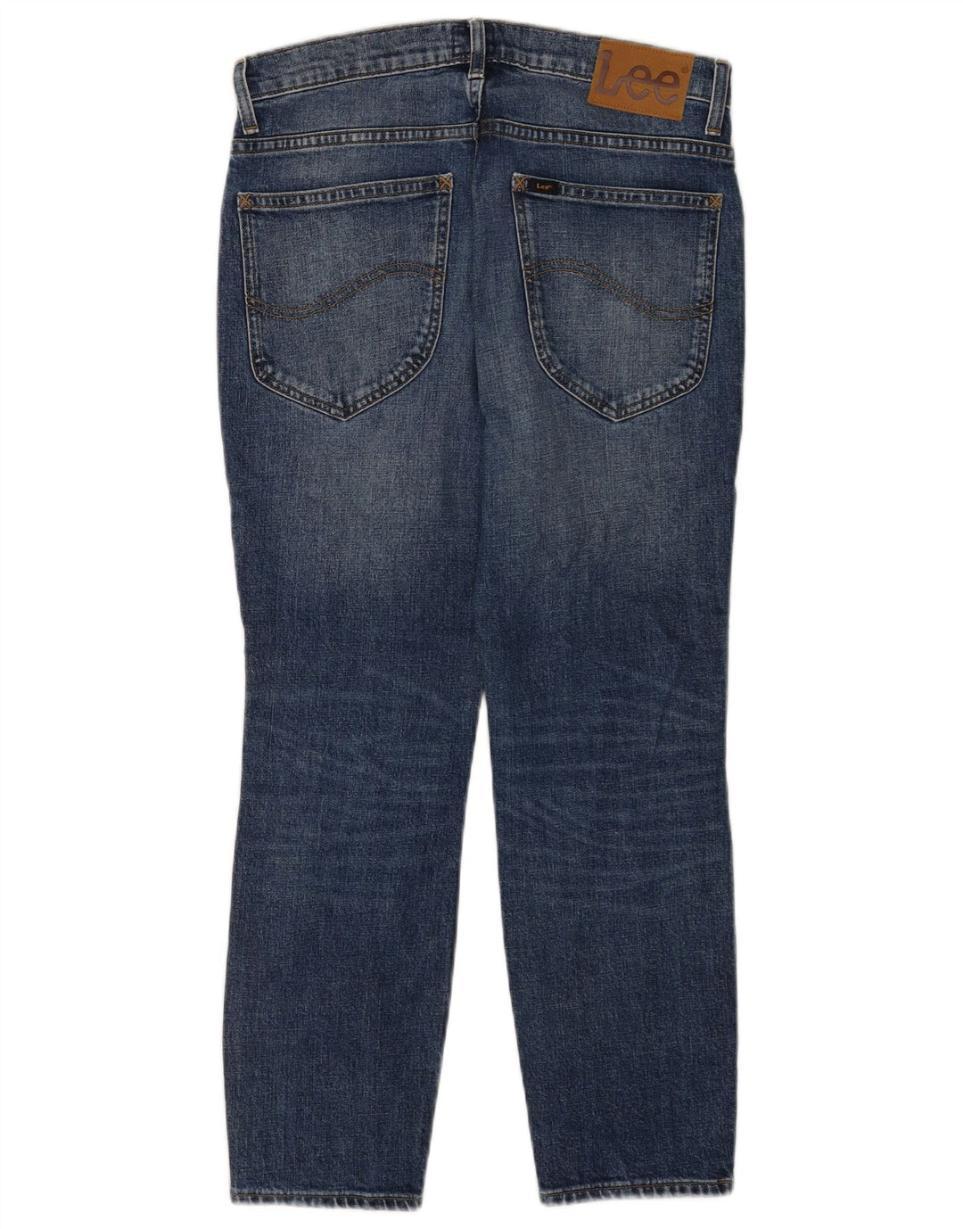 Lee Herren Rider Cropped Jeans W31 L25 Blaue Baumwolle