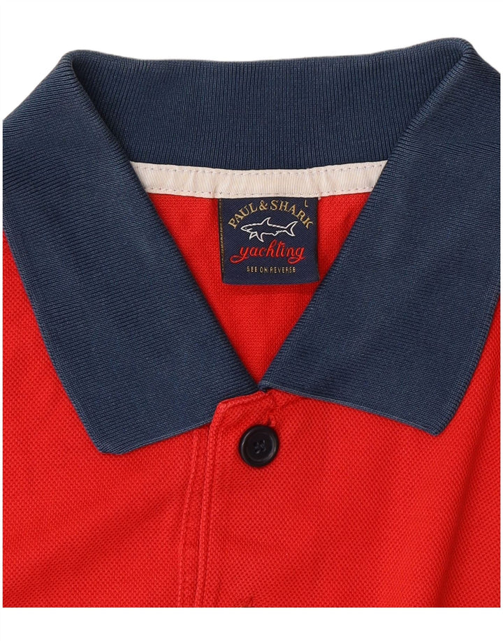 PAUL & SHARK Mens Polo Shirt Large Red