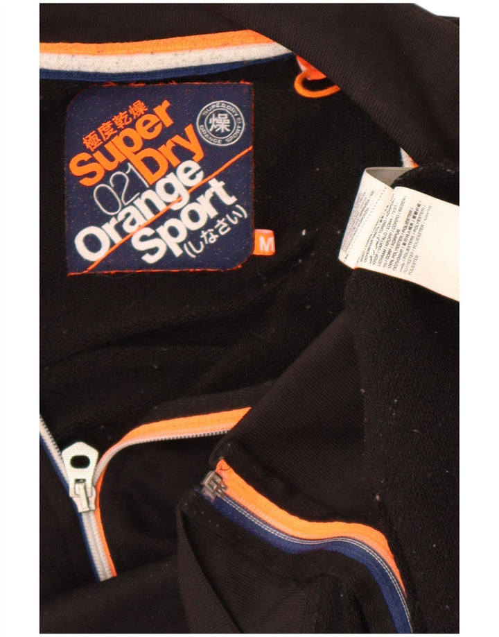 Superdry Herren-Trainingsanzugoberjacke aus mittelschwarzem Polyester