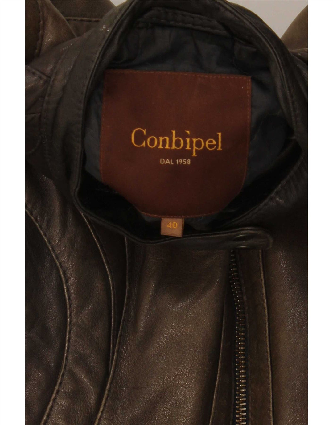 Conbipel Damen Biker-Lederjacke IT 40 Small Brown