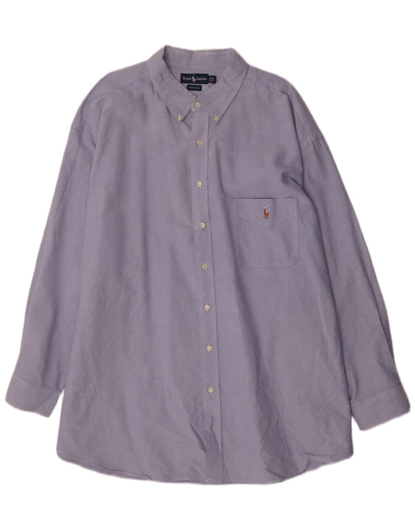 Ralph Lauren Herren Big Shirt 4XL Blaue Baumwolle