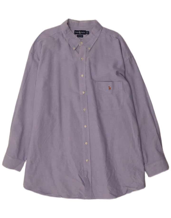 Ralph Lauren Herren Big Shirt 4XL Blaue Baumwolle