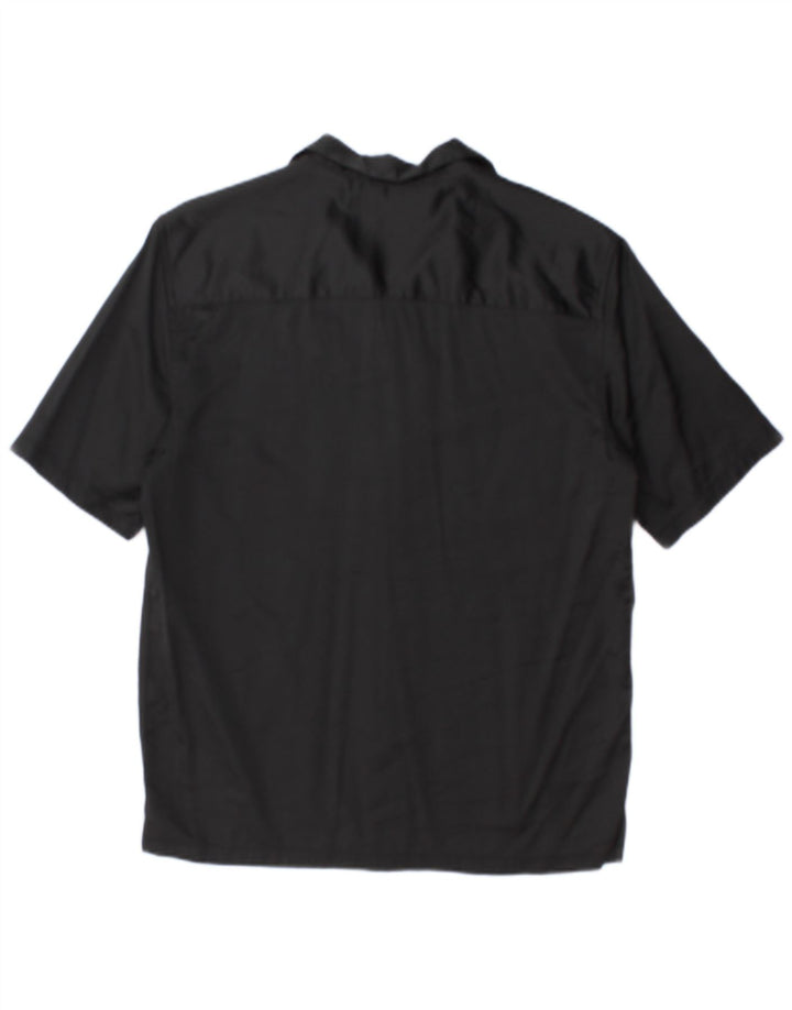 Zara Herren Kurzarmhemd Small Schwarz Viskose