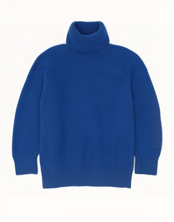 Übergroßer Rollkragenpullover von Zara für Damen, Gr. 14, mittelblaues Acryl