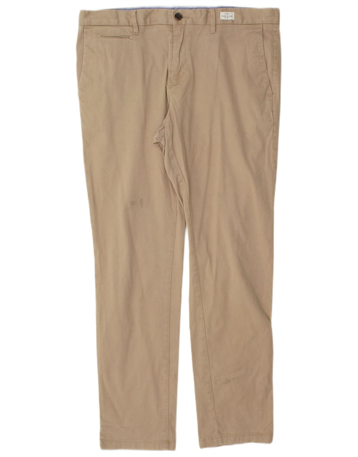 TOMMY HILFIGER Herren Slim Chinohose W36 L32 Beige Baumwolle