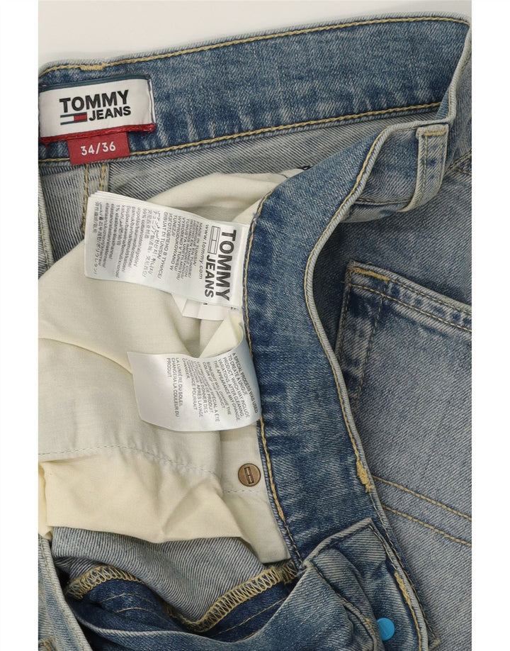 TOMMY HILFIGER Herren Straight Jeans W34 L36 Blaue Baumwolle
