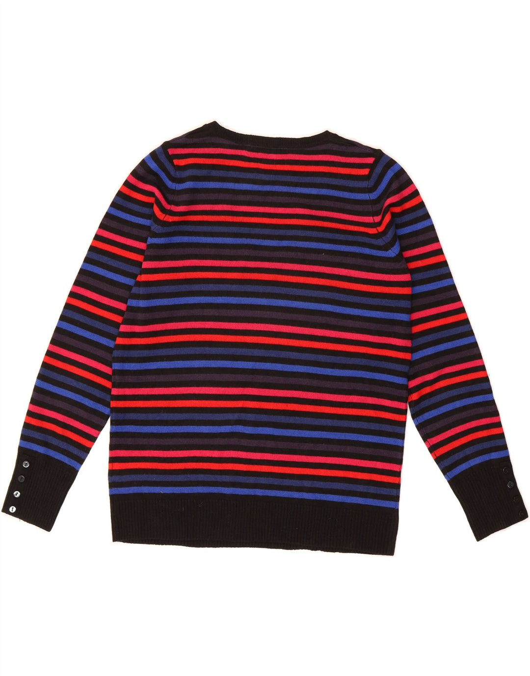MARKS & SPENCER Womens V-Neck Jumper Sweater UK 12 Medium  Multicoloured Vintage Marks & Spencer and Second-Hand Marks & Spencer from Messina Hembry 