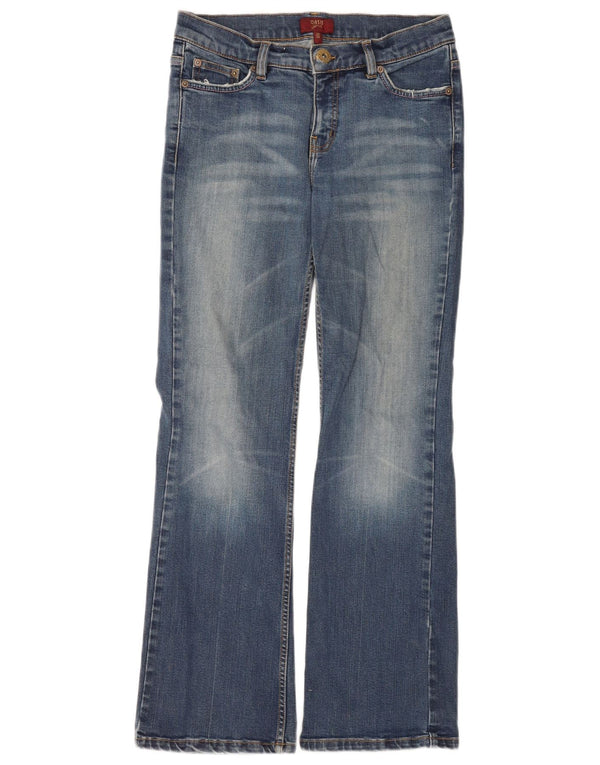 Oasis Damen Bootcut Jeans UK 10 Small W30 L28 Blaue Baumwolle