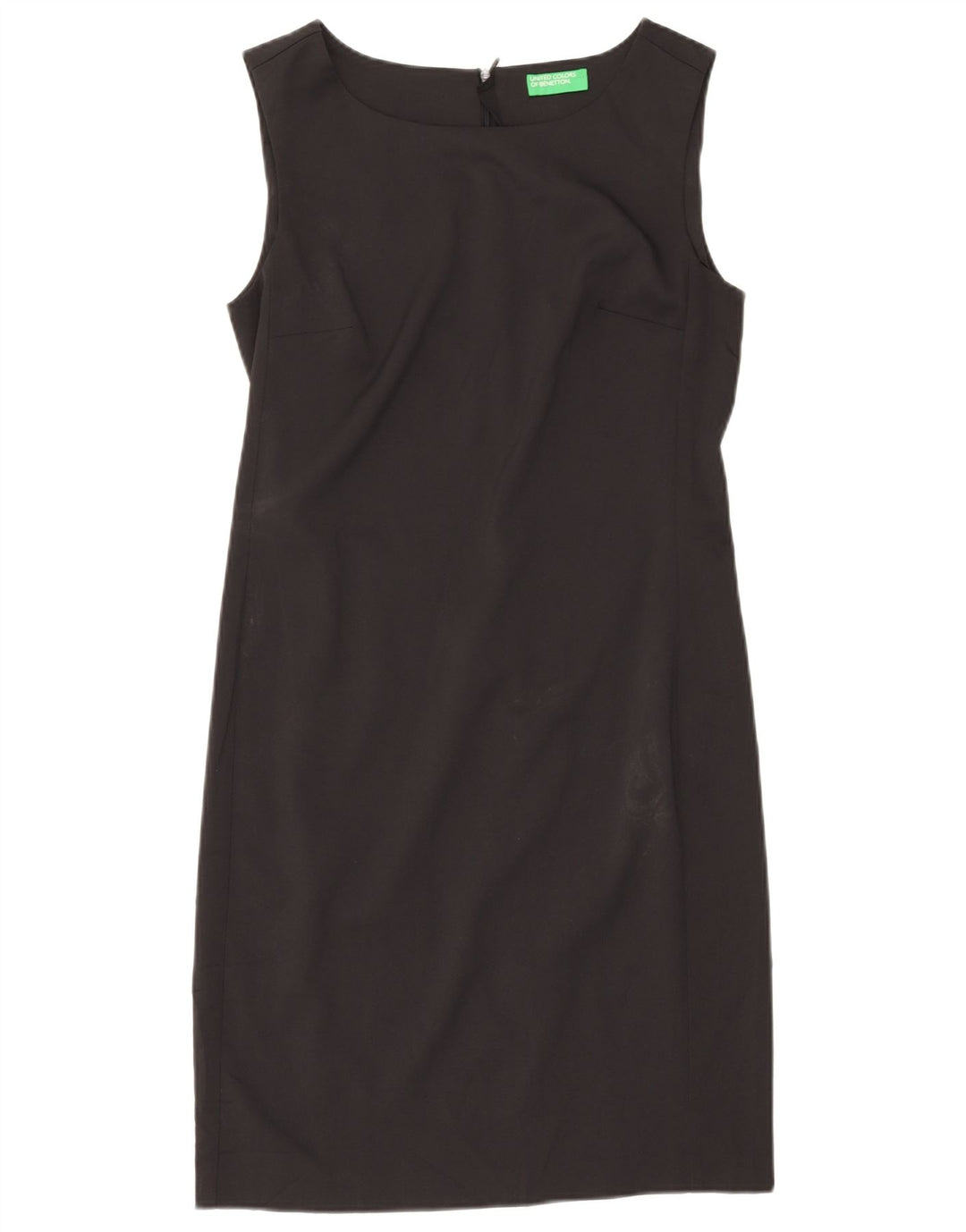BENETTON Womens Sleeveless Sheath Dress UK 10 Small Black Polyester