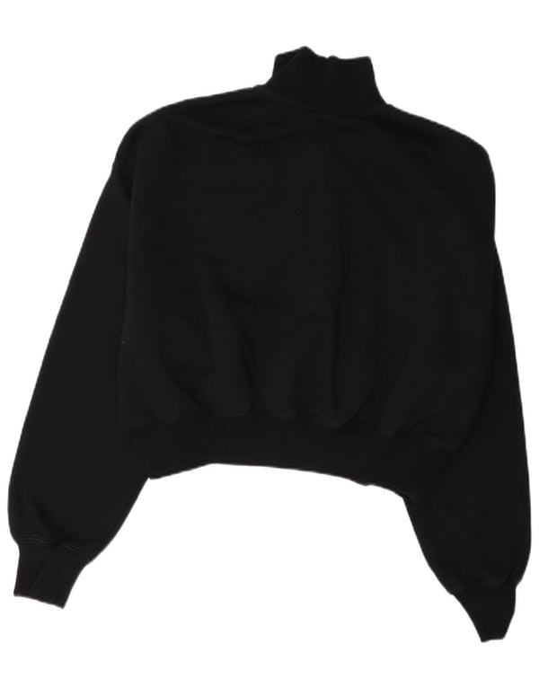 Nike Damen-Sweatshirt mit übergroßem Crop-Ausschnitt und Reißverschluss, Gr. 10, Größe S, Schwarz