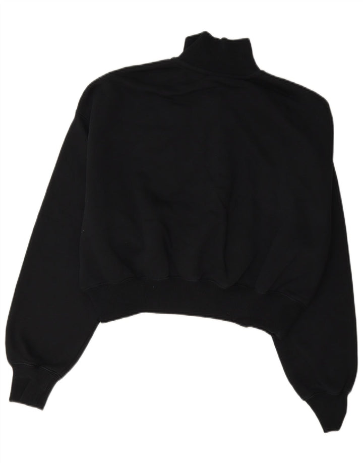 Nike Damen-Sweatshirt mit übergroßem Crop-Ausschnitt und Reißverschluss, Gr. 10, Größe S, Schwarz