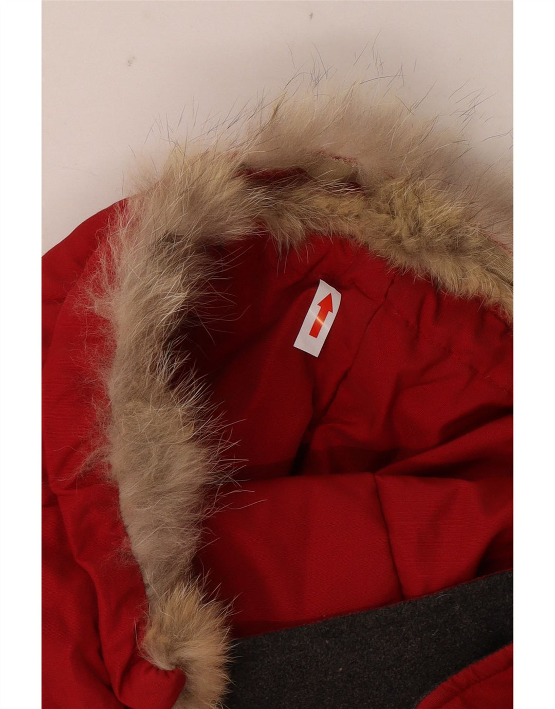 Woolrich Wattierte Damenjacke mit Kapuze, UK 14, mittelrotes Nylon