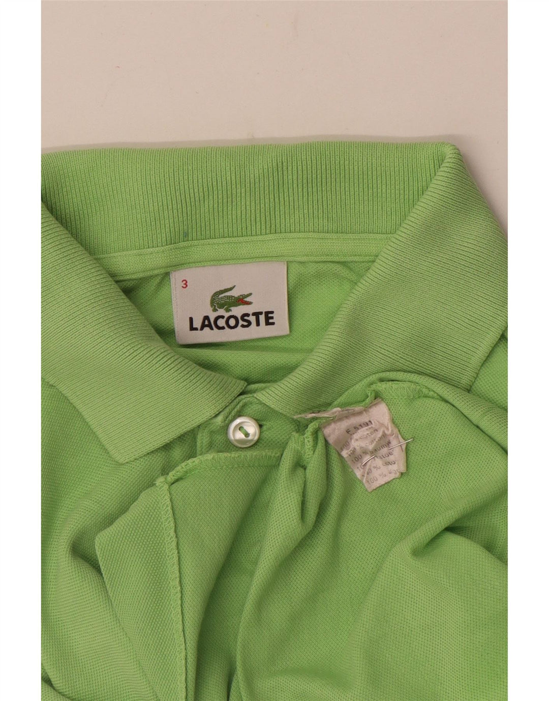 Lacoste Herren-Poloshirt, Größe 3, klein, grüne Baumwolle
