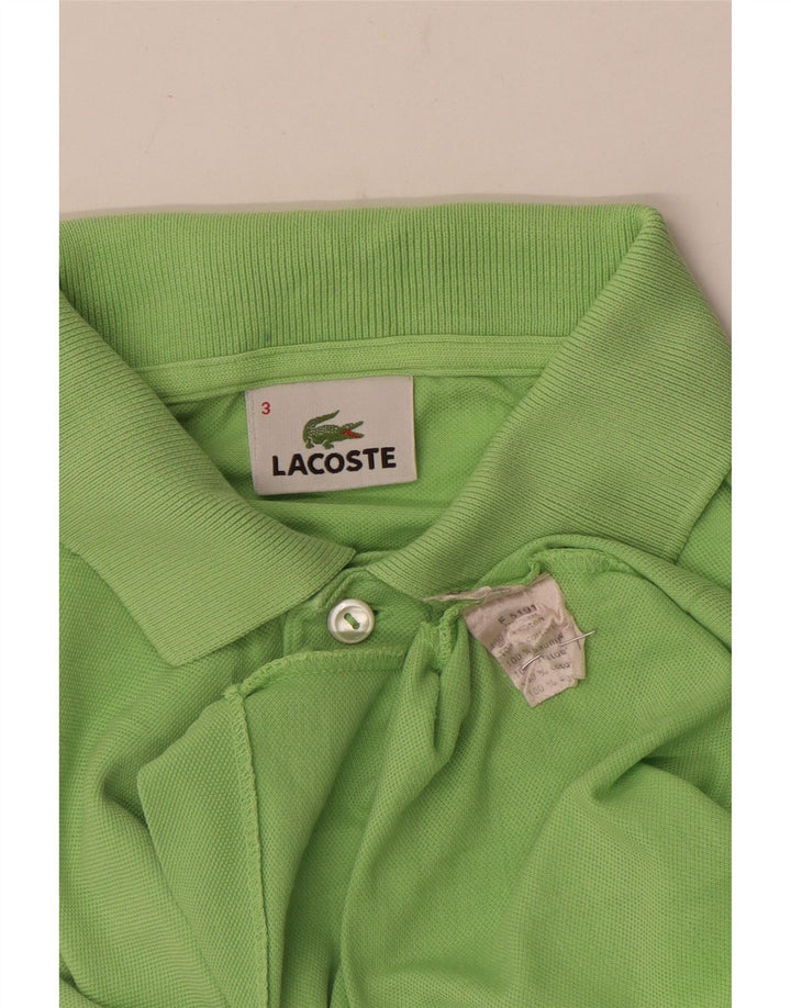 Lacoste Herren-Poloshirt, Größe 3, klein, grüne Baumwolle