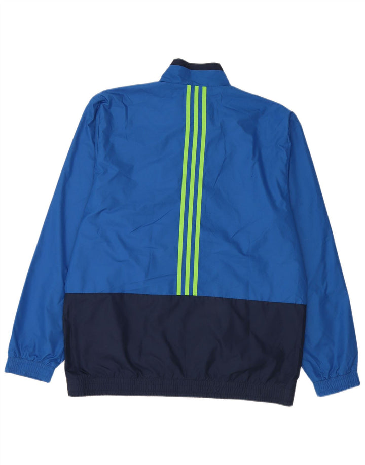 Adidas Herren-Trainingsanzugoberteil, UK-Größe 42/44, großes blaues Colourblock-Polyester