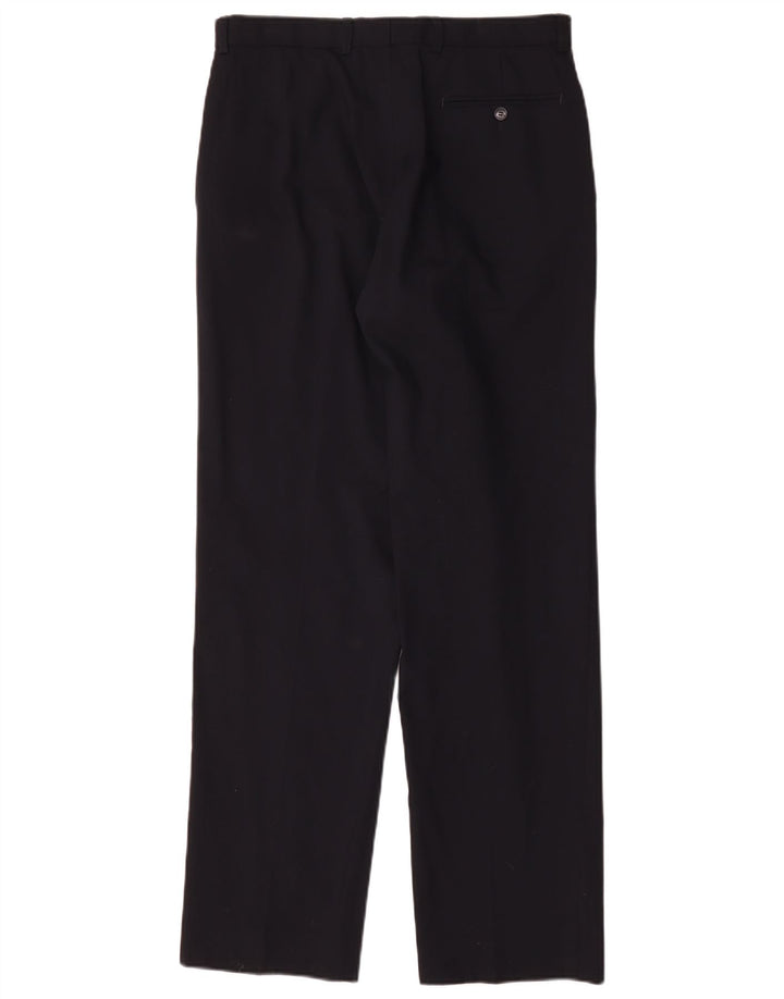 Gerade Freizeithose für Herren von Marks & Spencer, W32, L33, marineblaue Wolle