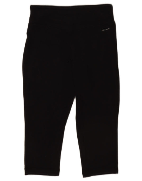 Nike Damen Dri Fit Capri-Leggings UK 4 XS Schwarzes Nylon