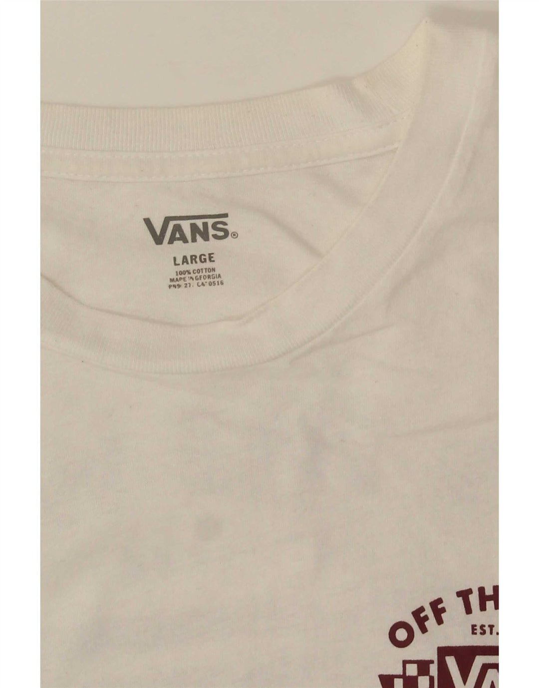 Vans Herren-T-Shirt mit Grafik, Größe L, aus weißer Baumwolle