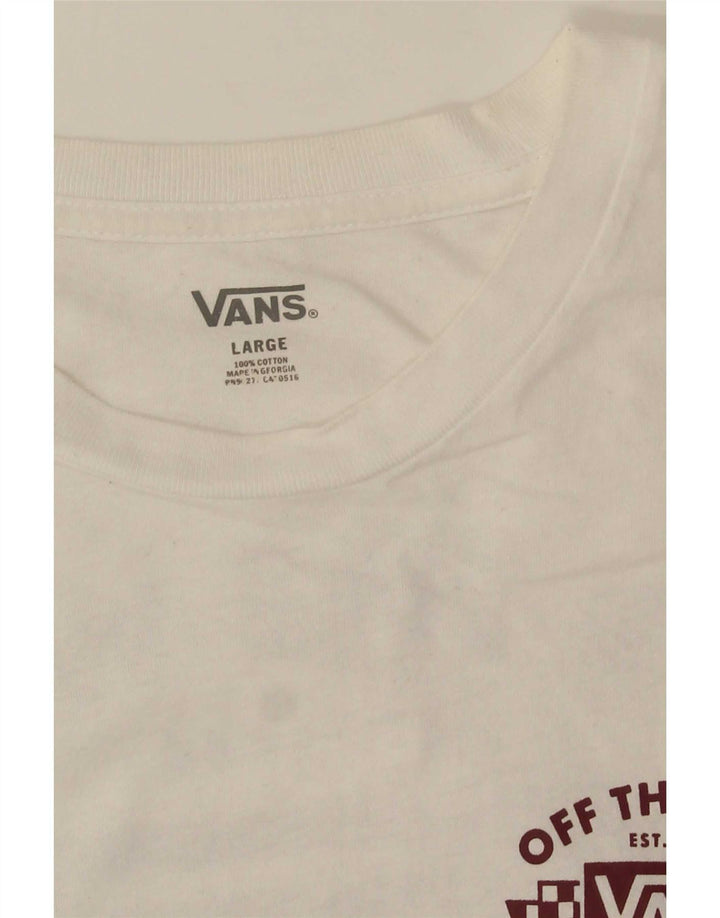Vans Herren-T-Shirt mit Grafik, Größe L, aus weißer Baumwolle