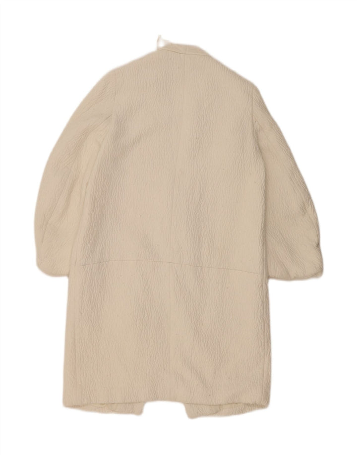 Zara Damen Mantel UK 14 Medium Off White Polyester