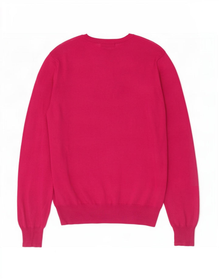 Zara Herren Pullover mit V-Ausschnitt Mittelrosa