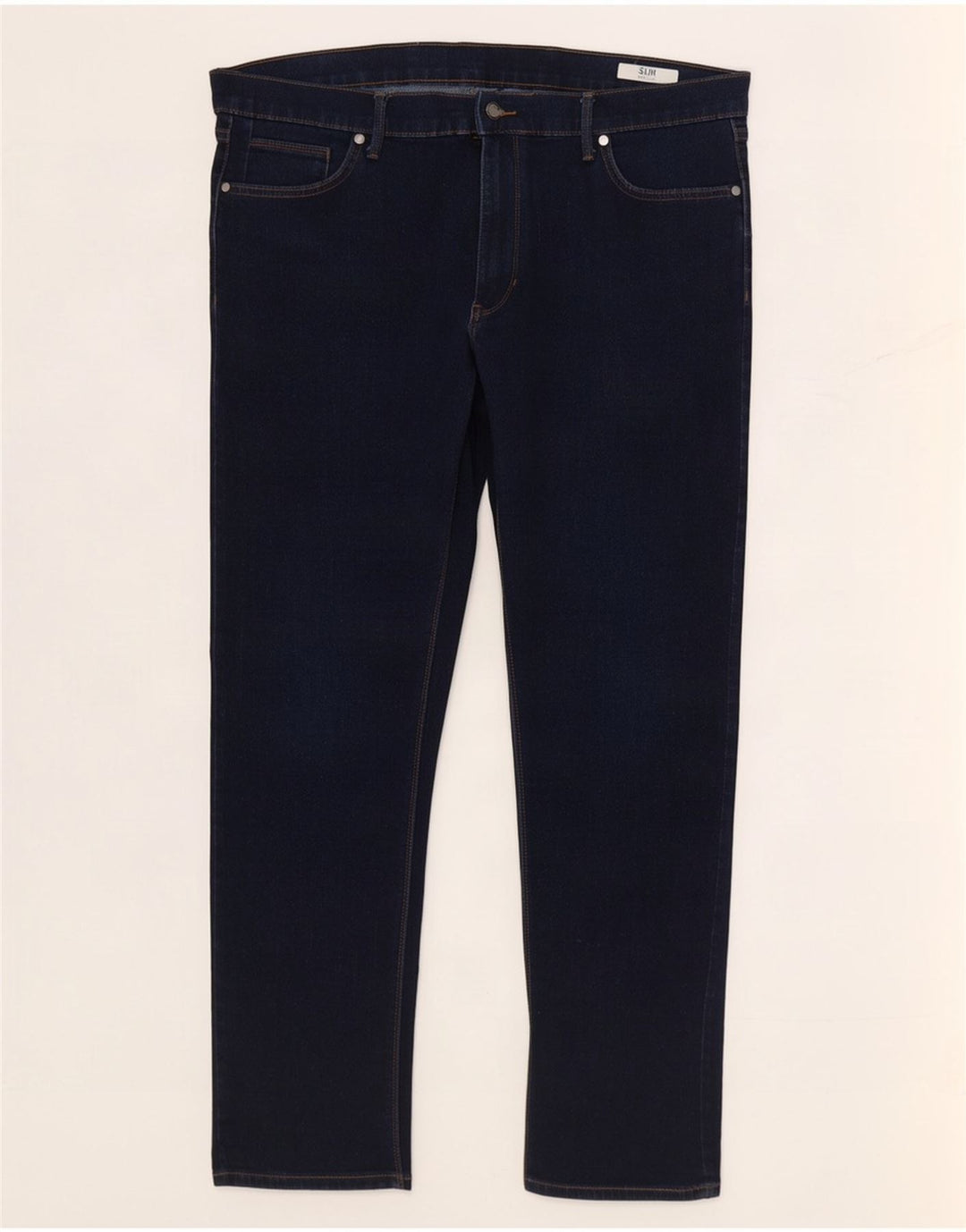 Marks & Spencer Herren Slim Jeans W40 L31 Marineblaue Baumwolle
