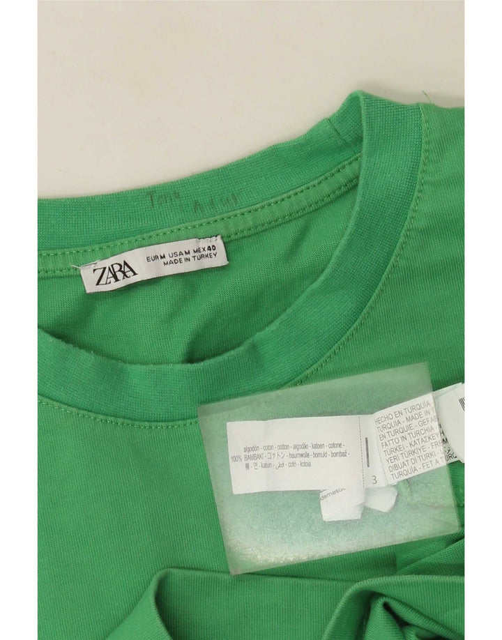 Zara Herren T-Shirt Top Mittelgrüne Baumwolle