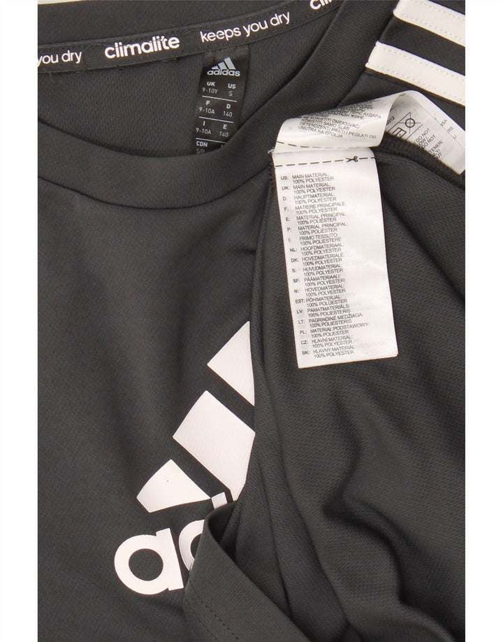 Adidas Jungen T-Shirt mit Grafik, 9–10 Jahre, graues Polyester