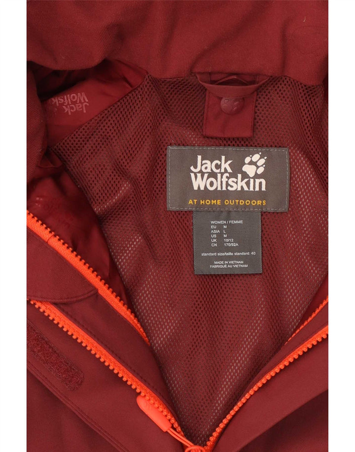 Jack Wolfskin Damen Regenjacke UK 10/12 Medium Burgund Colourblock