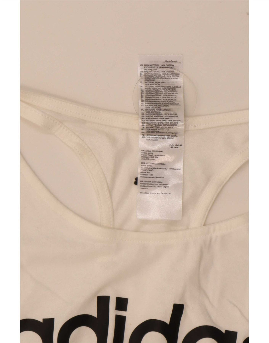 Adidas Damen Graphic Vest Top UK 12/14 Mittelweiße Baumwolle