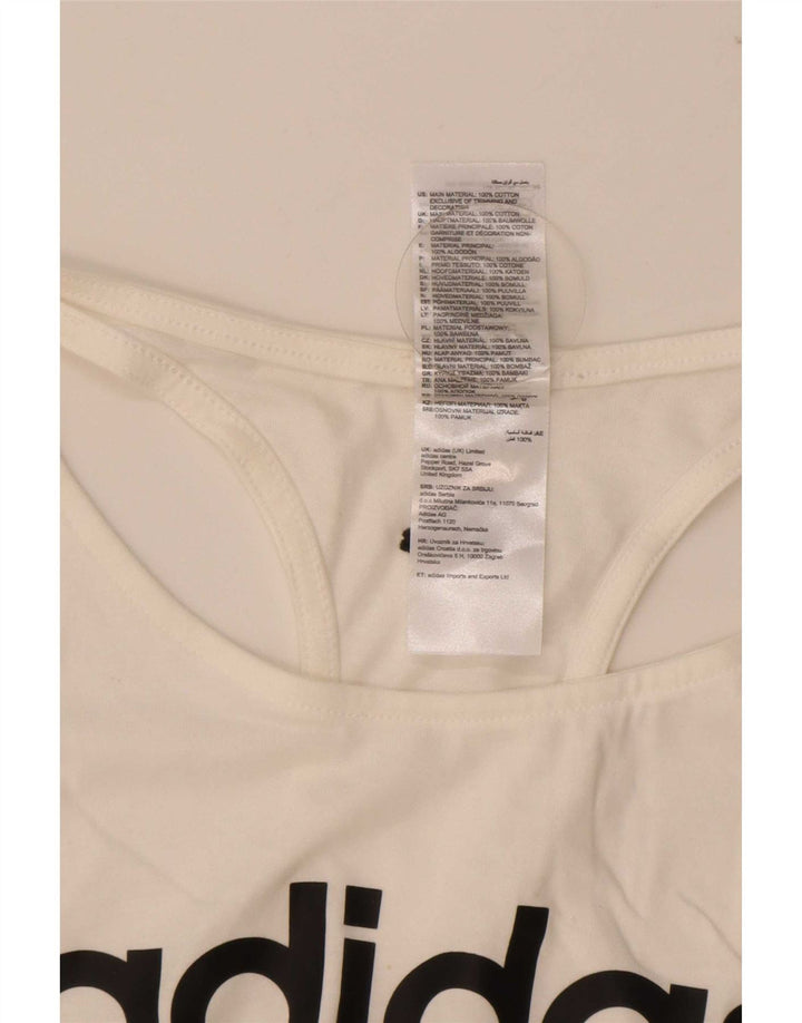Adidas Damen Graphic Vest Top UK 12/14 Mittelweiße Baumwolle