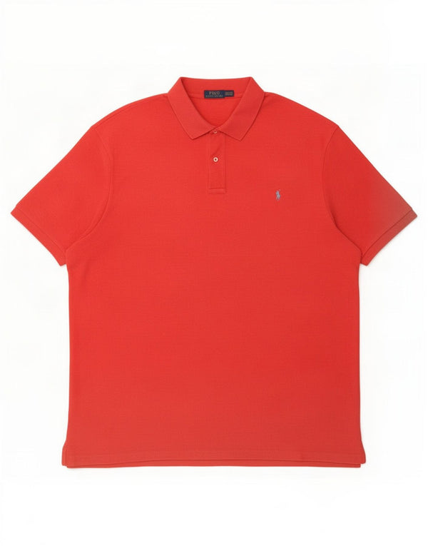 Polo Ralph Lauren Herren-Poloshirt, groß, 4XL, rote Baumwolle