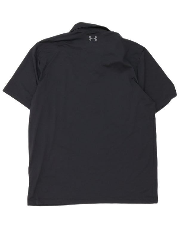 Under Armour Mens Heat Gear Polo Shirt Large Black Polyester