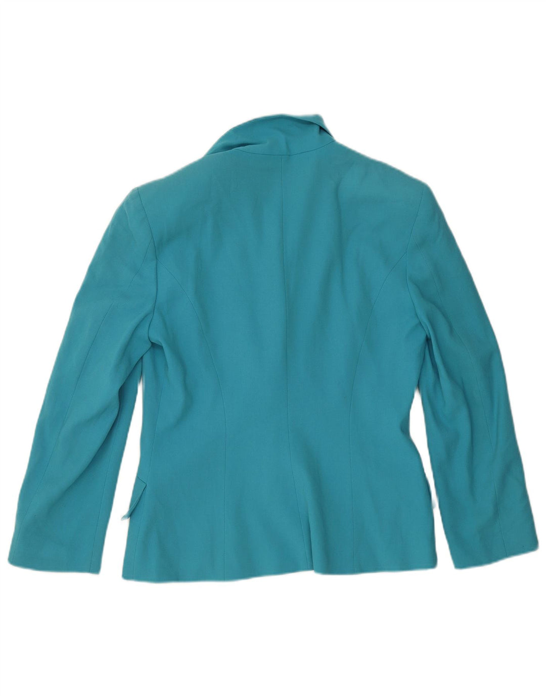 Vintage Damen 1 Knopf Blazer Jacke UK 16 Große blaue Wolle