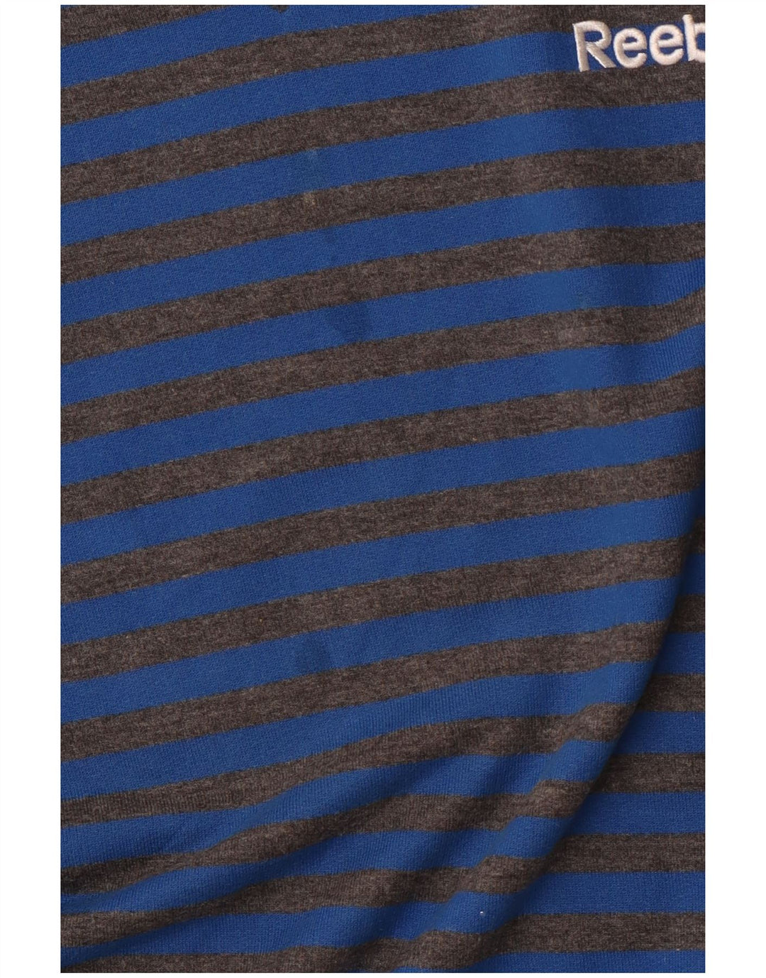 REEBOK Herren-Sweatshirt, Pullover, klein, blau gestreift, Baumwolle