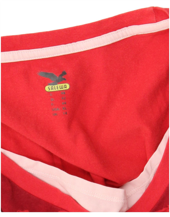 SALEWA Damen T-Shirt Top UK 14 Medium Red Floral