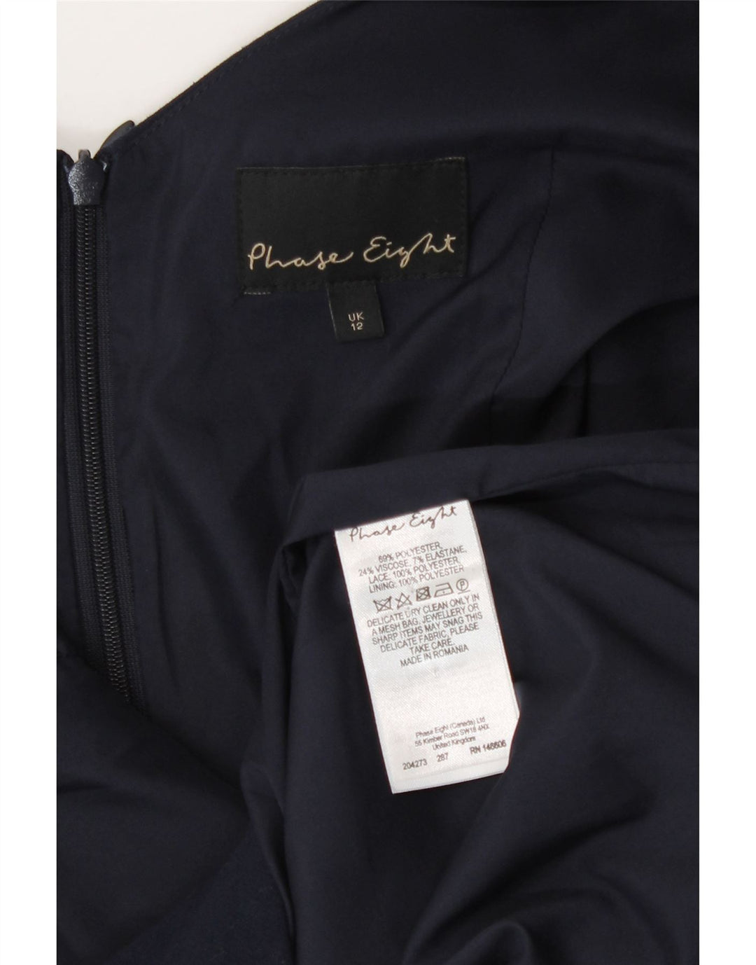 Phase Eight Ärmelloses Etuikleid für Damen UK 12 Medium Marineblau Polyester