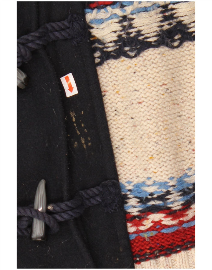 DESIGUAL Damen-Cardigan-Pullover UK 20 2XL Off White Gestreiftes Polyester