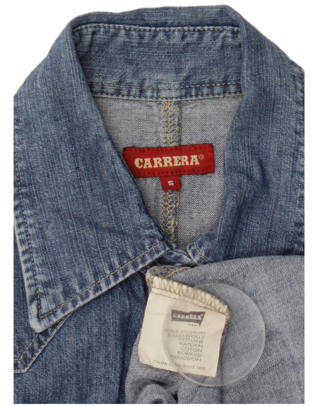 CARRERA Damen Jeanshemd UK 10 Small Blaue Baumwolle