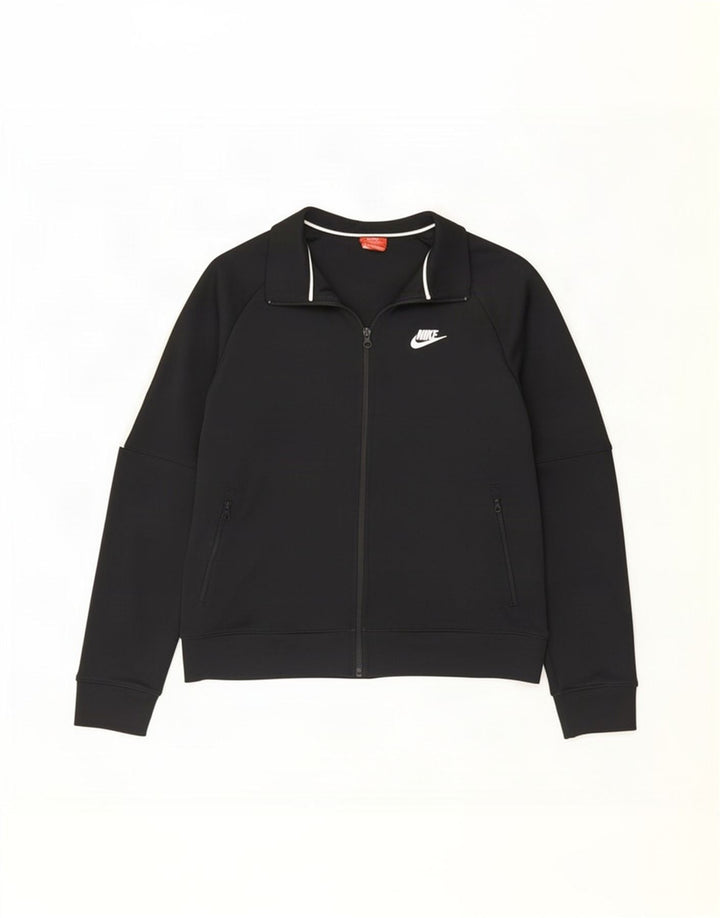 Nike Herren-Trainingsanzug-Topjacke, großes, schwarzes Farbblock-Polyester