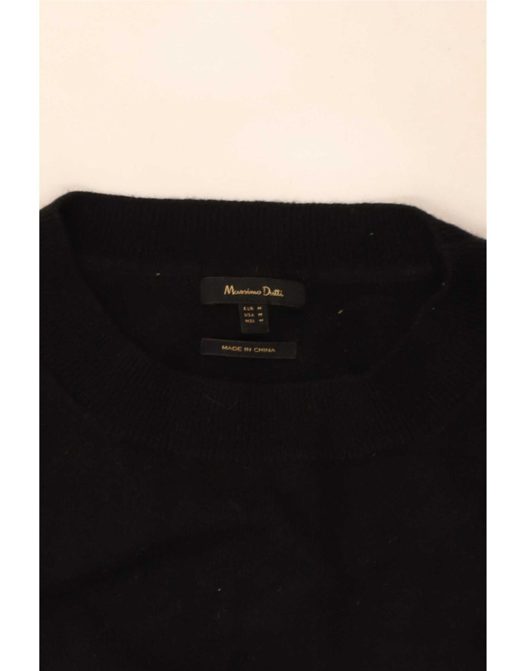 Massimo Dutti Damen-Pullover mit Rundhalsausschnitt, Gr. 14, mittelschwarz