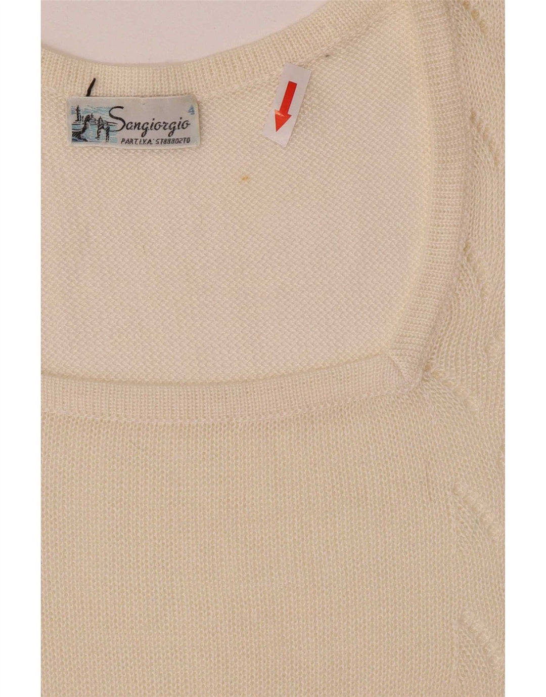Sangiorgio Damen-Blusenoberteil, kurzärmelig, normal, UK-Gr. 14, Mittel, gebrochenes Weiß