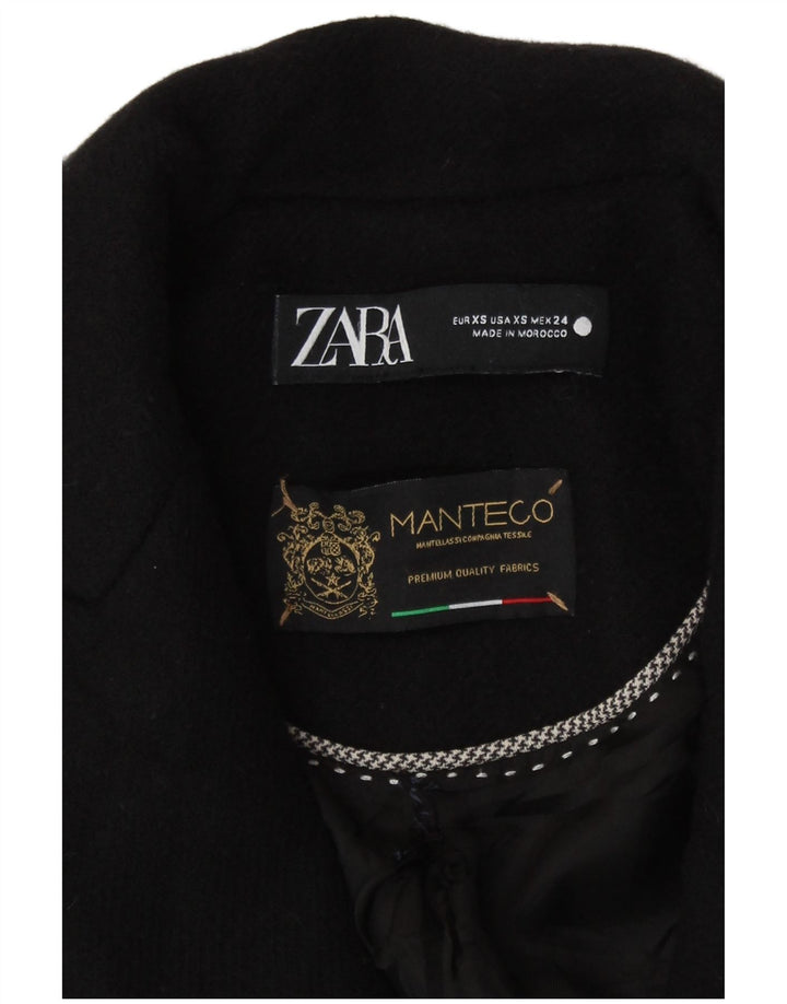 Zara Damen Loose Fit Mantel UK 6 XS Schwarz