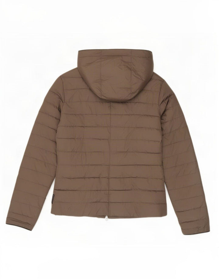 Armani Jeans Damen Kapuzenjacke IT 42 Mittelbraunes Polyester