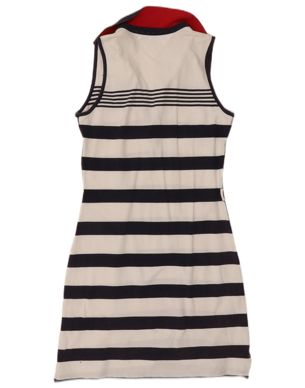 Tommy Hilfiger Damen ärmelloses Polokleid UK 12 Mittel Marineblau gestreift