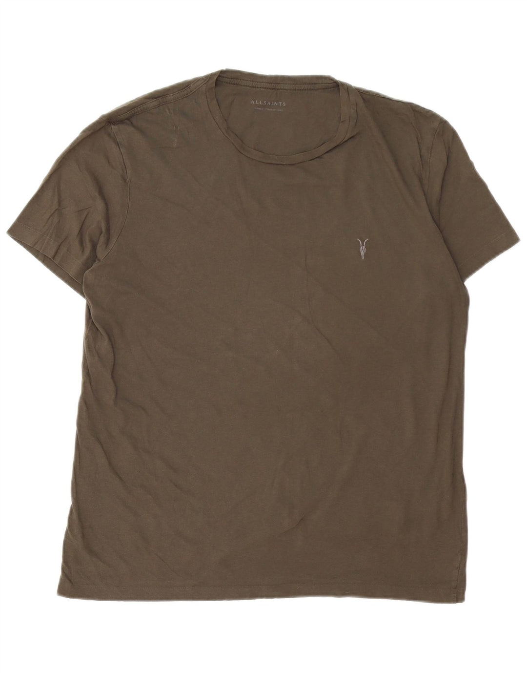 ALL SAINTS Herren T-Shirt Top Large Khaki Baumwolle