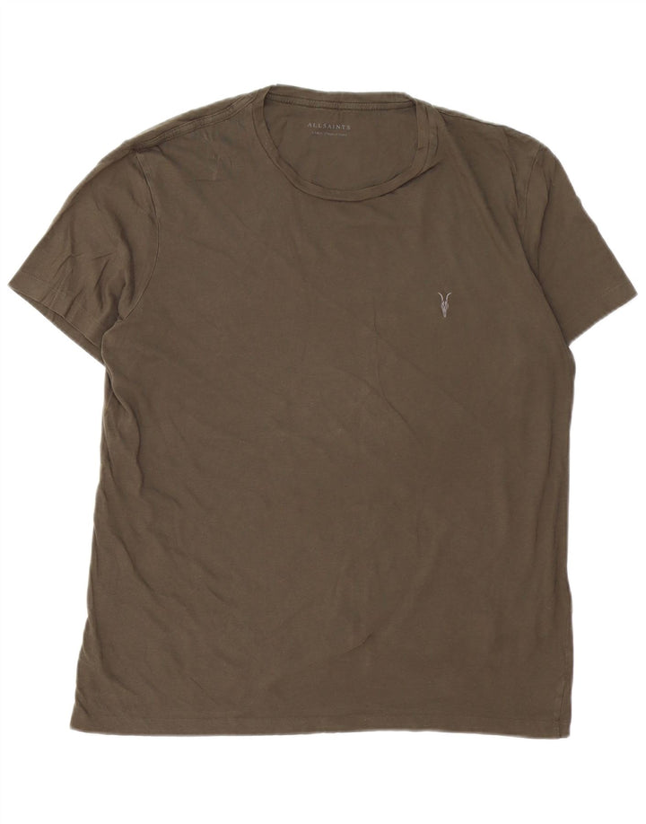 ALL SAINTS Herren T-Shirt Top Large Khaki Baumwolle