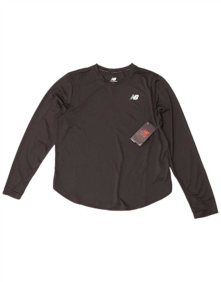 New Balance Damen Top Langarm UK 16 Large Schwarz Polyester