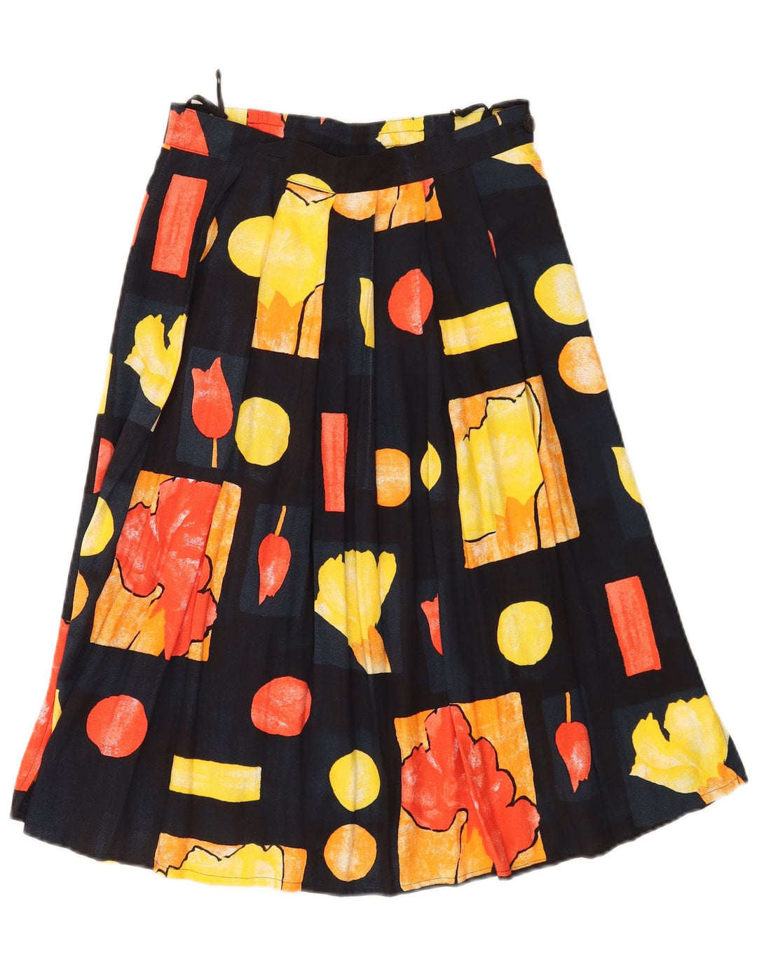 Vintage Damen Rock in A-Linie mit hoher Taille, W28, mittelgroß, mehrfarbig, Patchwork