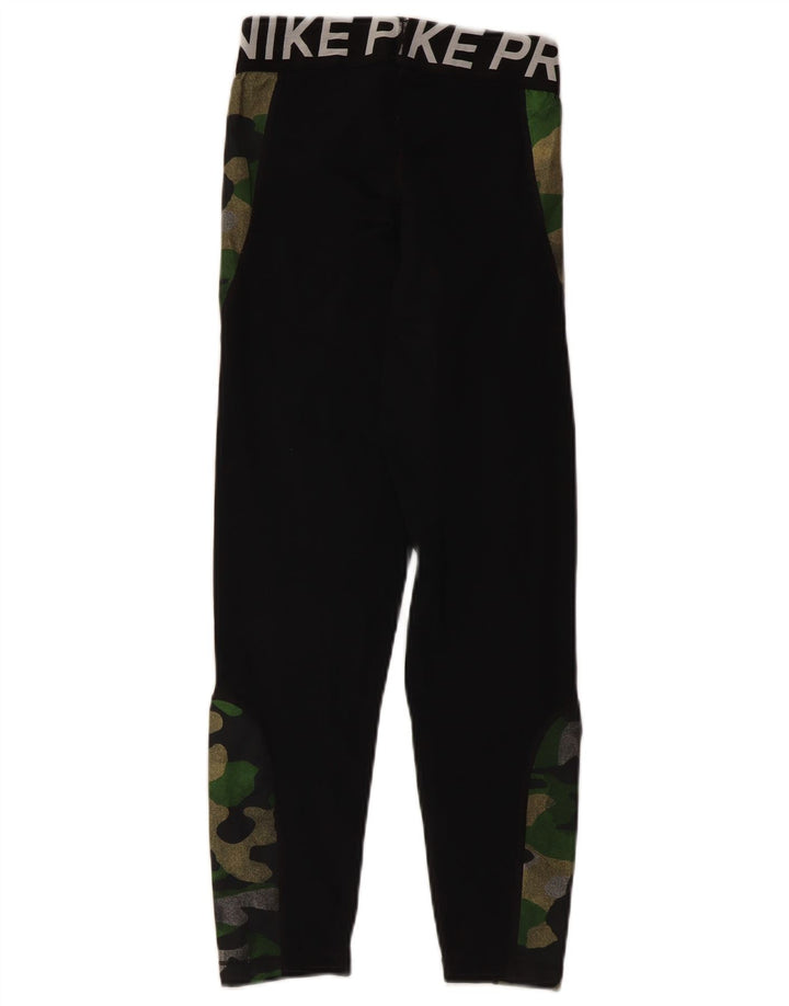 Nike Womens Graphic Leggings UK 4 XS Schwarz Camouflage Polyester